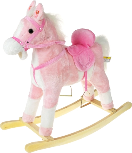 Cheval à bascule rose