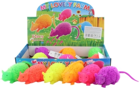 Souris hérissée lumineuse – jouet en caoutchouc pour enfants