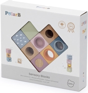 Viga Toys PolarB cubes sensorielles en bois avec effets - 8 pièces