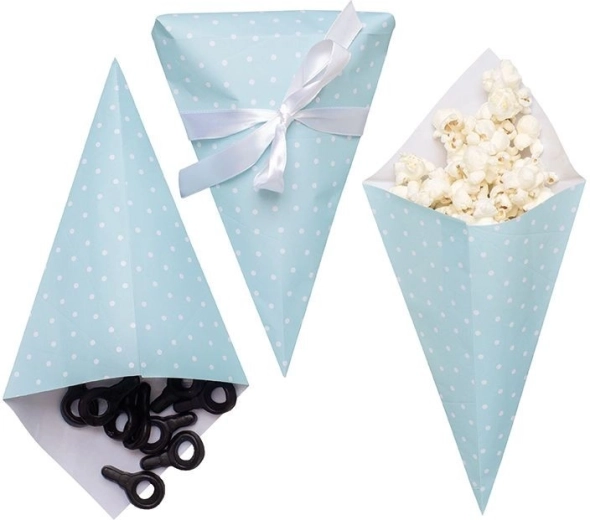 JaBaDaBaDo cornet en papier pour friandises bleu (6 pcs)
