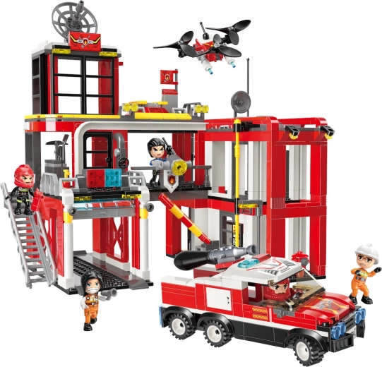 Qman MineCity centre des pompiers – jeu de construction pour enfants