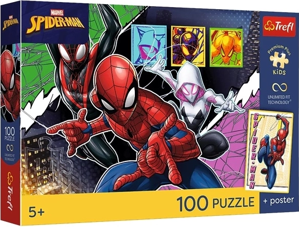 Puzzle enfant Premium Plus Kids – araignée héroïque, 100 pièces