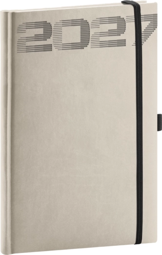 Agenda hebdomadaire Notique Aprint Top 2027 gris clair 15 × 21 cm