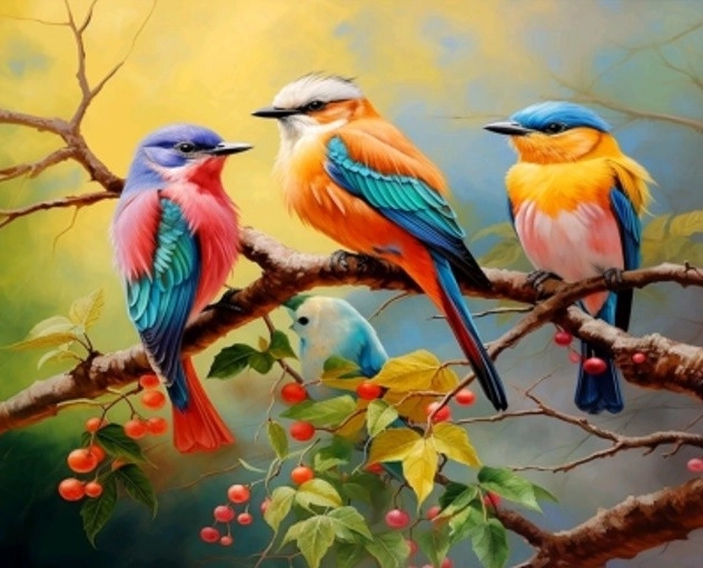 Mosaïque de diamants - Oiseaux