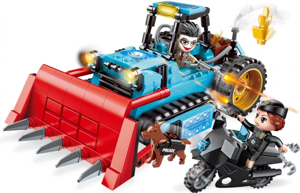 Jeu de construction Qman Police Battle Force bulldozer