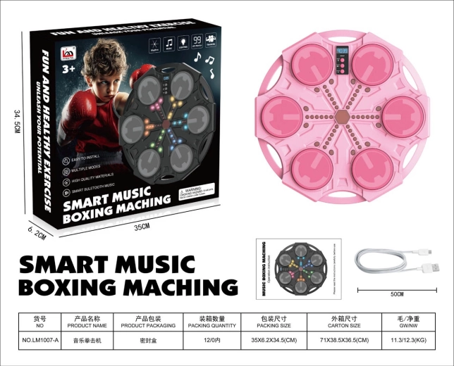 Planche d'entraînement de boxe rose pour enfants avec sons et lumières