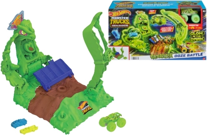 Coffret de jeu Hot Wheels Monster Trucks Arena Smasher Ooze Battle
