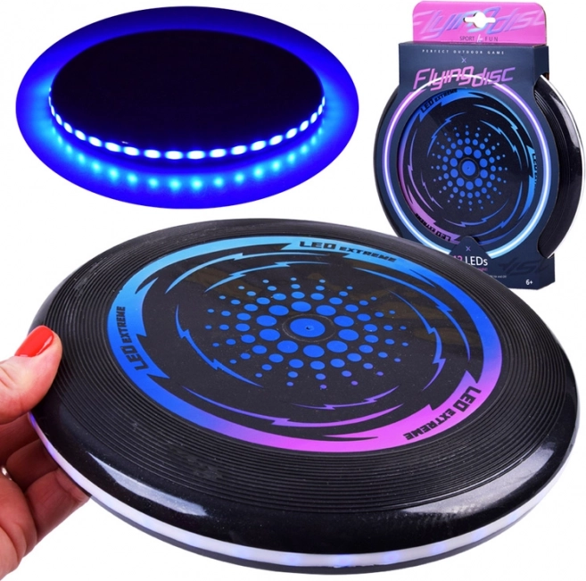 Disque frisbee LED lumineux 23 cm pour le divertissement nocturne