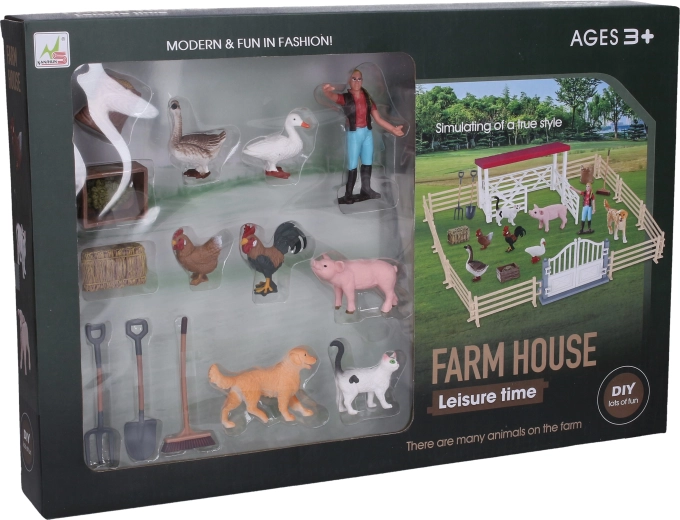 Set ferme avec figurine 8 cm