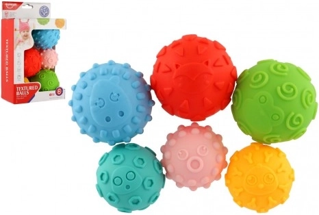 Set de balles sensorielles en caoutchouc pour bébés, 6 pièces