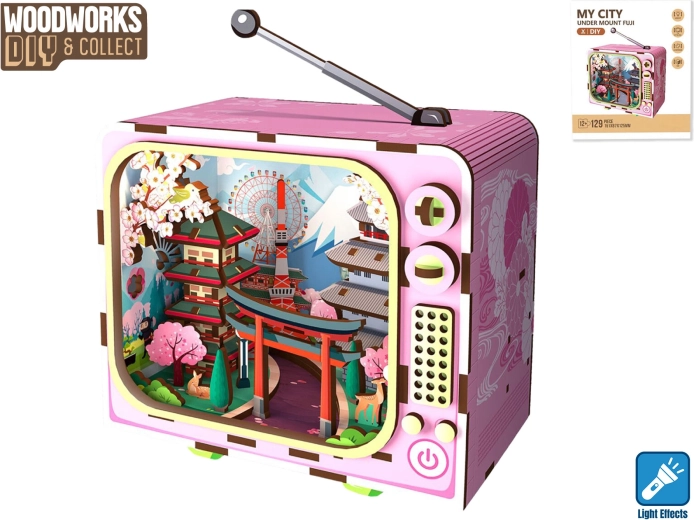 Maquette en bois Woodworks Mont Fuji avec éclairage, 129 pièces