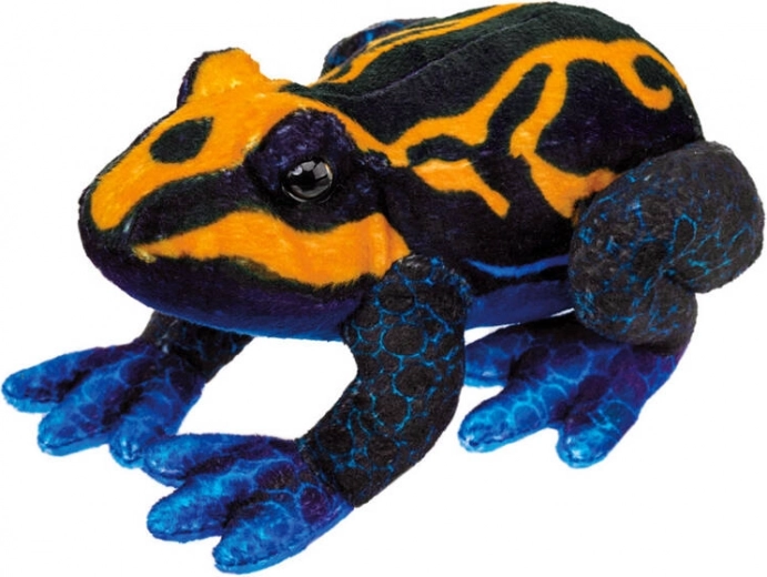 Grenouille en peluche orange et noire