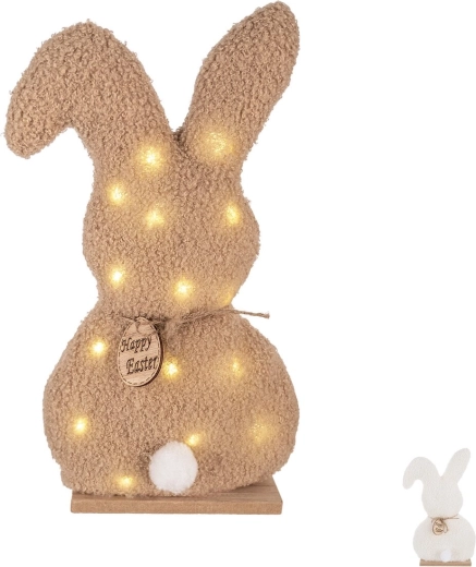 Lapin LED de Pâques sur socle en bois 31 cm
