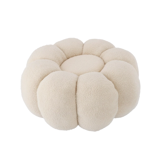 Pouf fleur 65 × 30 cm beige