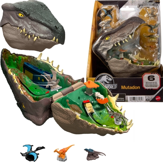Ensemble de jeu compact Jurassic World Micro Aventures Mutadon avec 6 micro-figurines