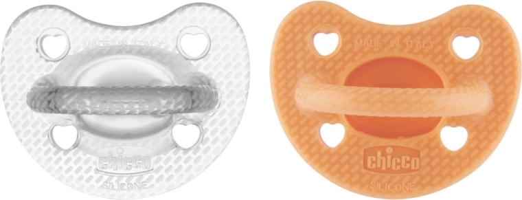 Sucette Chicco Physio Luxe orange/gris 6–16 mois, 2 pcs