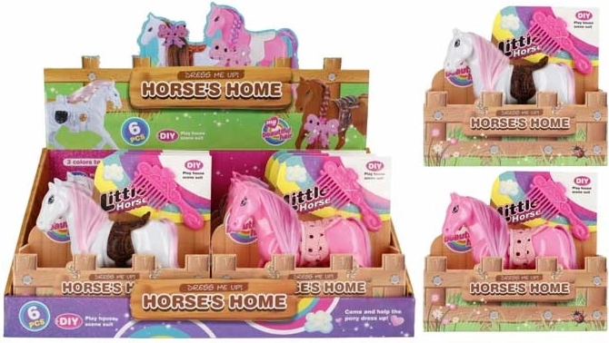 Poney coloré avec peigne - 1 pièce