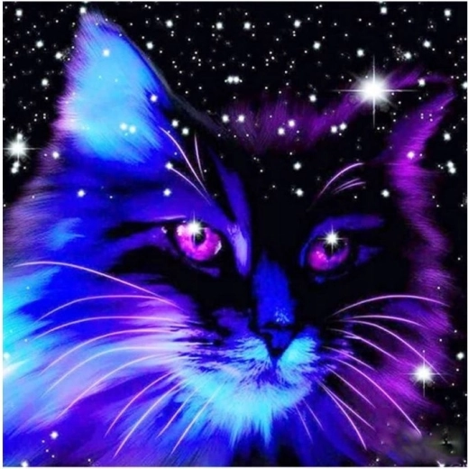 Peinture diamant Constellation de chat 30 × 40 cm