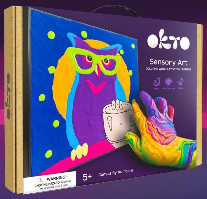 OKTO Hibou kit artistique de peinture sur toile 29x29 cm
