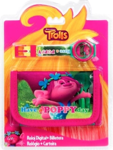 Ensemble montre et portefeuille Trolls