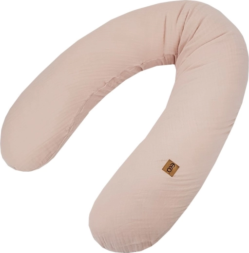 EKO coussin d’allaitement en mousseline Powder Pink 180 cm