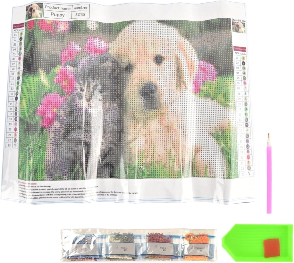 Kit créatif de diamond painting chat/chien 30 × 40 cm