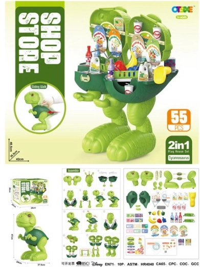 Dinosaure roulant et épicerie 2 en 1 pour enfants