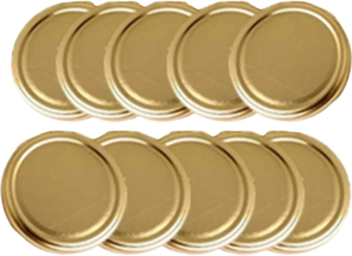 Couvercles métalliques dorés pour bocaux de conserve 82 mm (10 pcs)