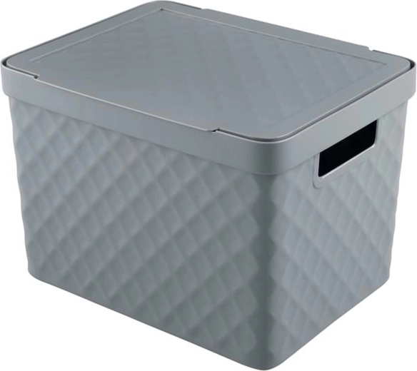 Panier de rangement en plastique avec couvercle HEIDRUN 17,5 l