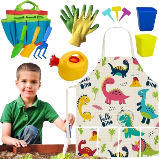 Ensemble de jardinage pour enfants Woopie avec dinosaures, 15 pièces