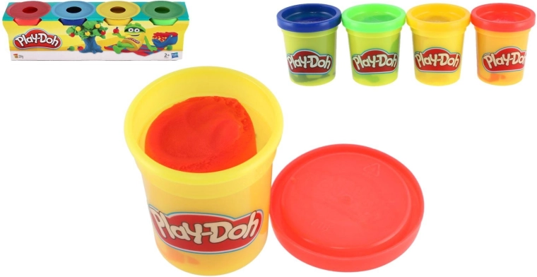 Pâte à modeler Play-Doh en 4 couleurs de base - 4 pots