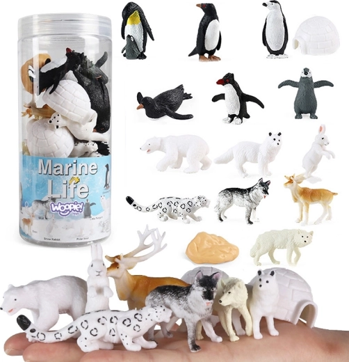 Set de figurines d’animaux arctiques WOOPIE - 16 pièces