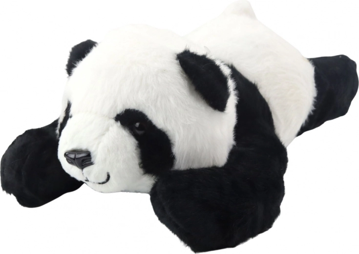 Panda en peluche allongée 30 cm noir et blanc