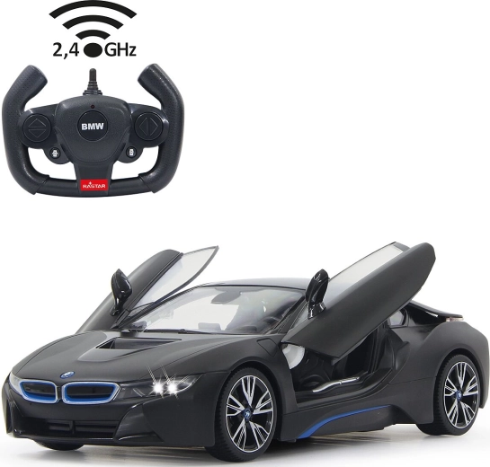 Voiture télécommandée Jamara BMW i8 1:14 noire, 2,4 GHz