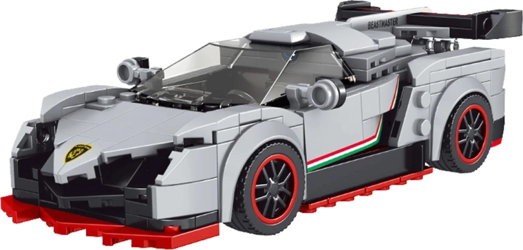 398el Ensemble de blocs voitures de sport. Blanc