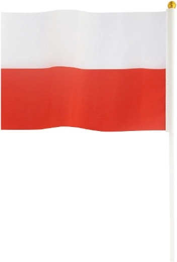 Drapeau polonais sur tige 14 × 21 cm - 1 pièce