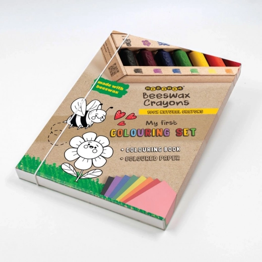 Kit créatif avec crayons en cire d'abeille