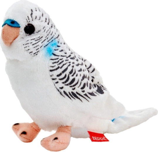 Perruche ondulée blanche en peluche 13 cm