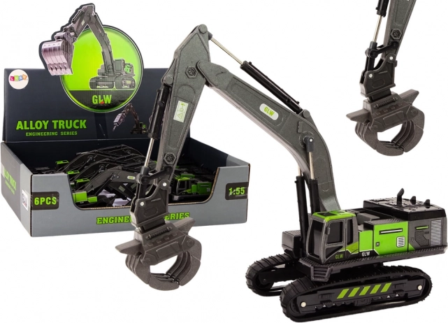 Jouet Pelle sur chenilles avec grappin en métal 1:55 noir-vert