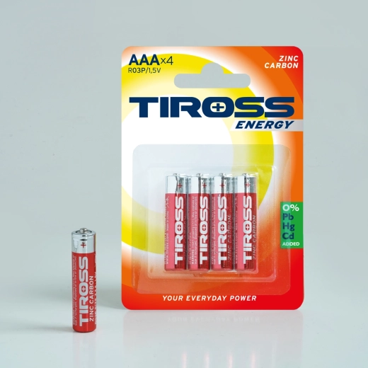 Piles zinc-carbone AAA 1,5 V – lot de 4