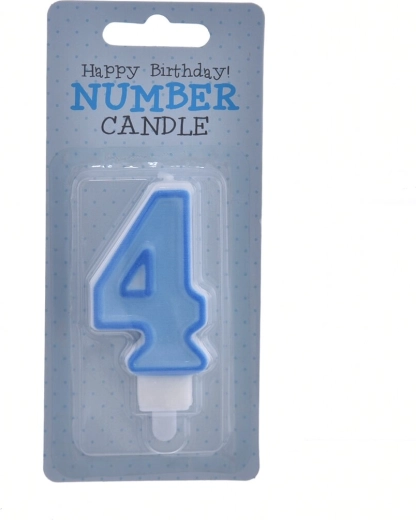 Bougie d’anniversaire bleue chiffre 4 (7 cm)