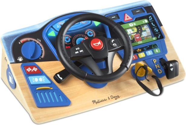 Tableau de bord interactif en bois avec volant MELISSA & DOUG VROOM AND ZOOM