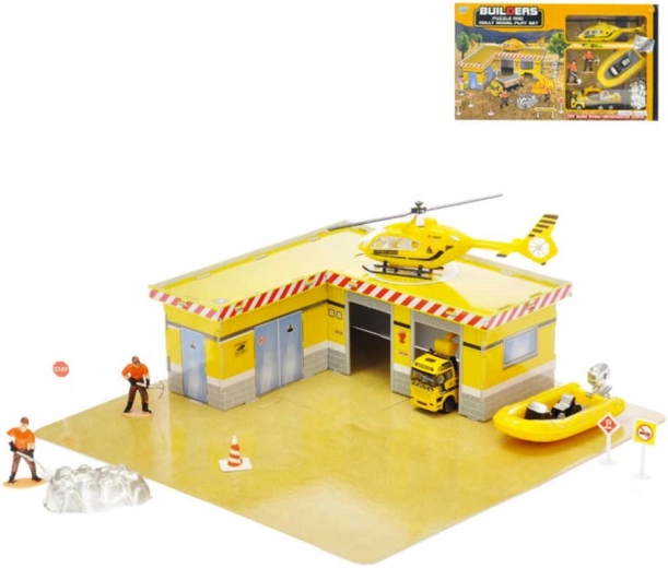 Set de puzzle de construction 33 pcs avec 2 voitures (métal) et accessoires en boîte