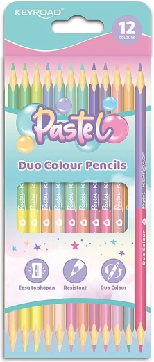 Crayons Keyroad Duo Pastel triangulaires 12 pcs