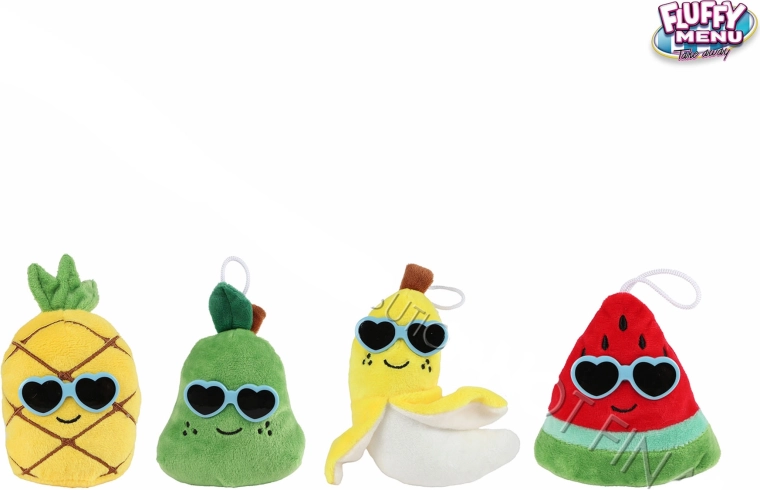 Fluffy Menu fruits en peluche avec lunettes (mix de 4 variantes) 12 pcs