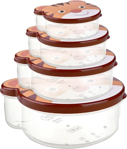 Lot de boîtes à goûter Zoo – tigre (4 pcs)