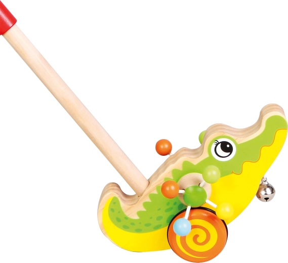 Bino Crocodile à pousser avec bâton