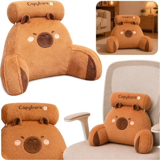 Coussin de soutien dorsal capybara, marron 60 × 40 cm
