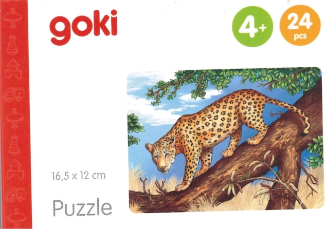 Goki puzzle en bois Animaux d’Afrique – jaguar, 24 pièces