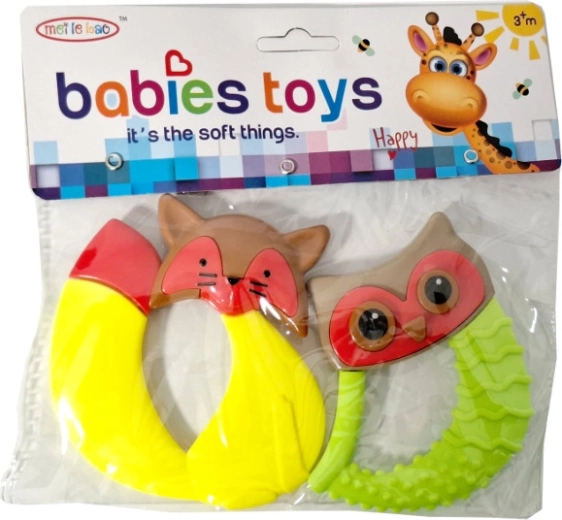 Set de hochets de dentition renard et chouette pour bébés